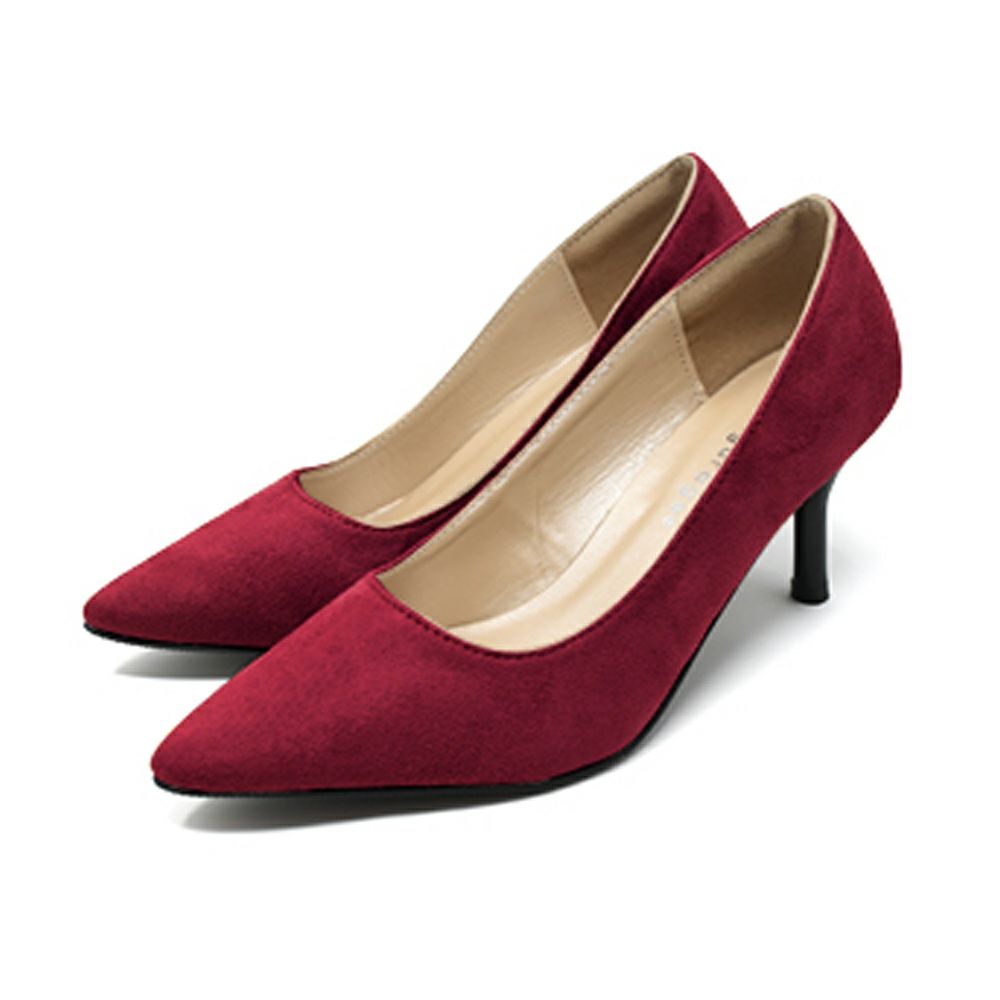 走れる7cm美脚パンプスのレッドの写真