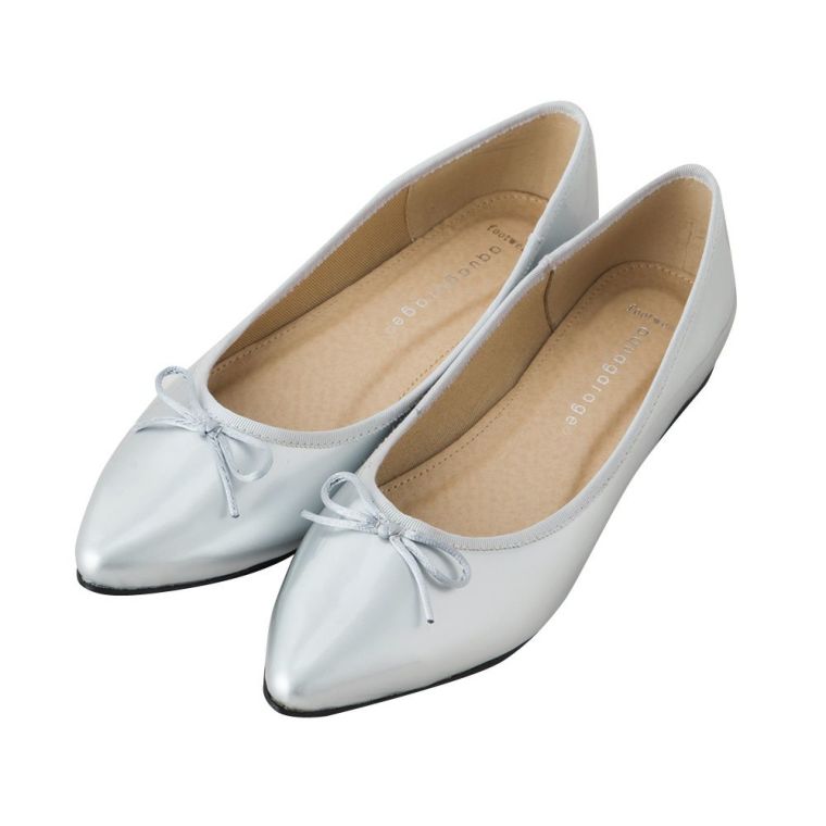 バレエシューズ パンプス シースルードット チュール | アクア