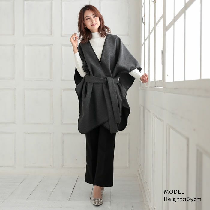 【タグ付き新品】エムズグレーシー♡ポンチョ風ショートコート 40 タグ付き新品】エムズグレーシー♡ポンチョ風ショートコート 40