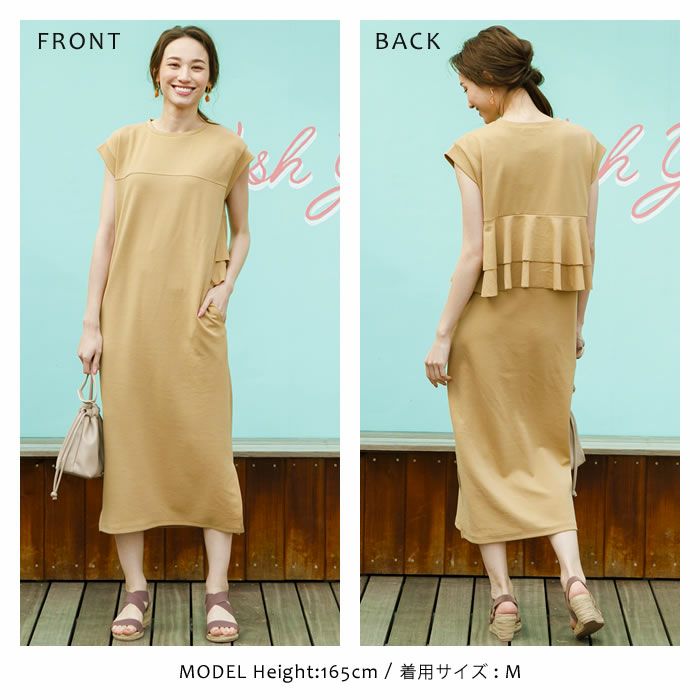forksy. ワンピース 「forksy.」ラメフリルスリーブ配色バック