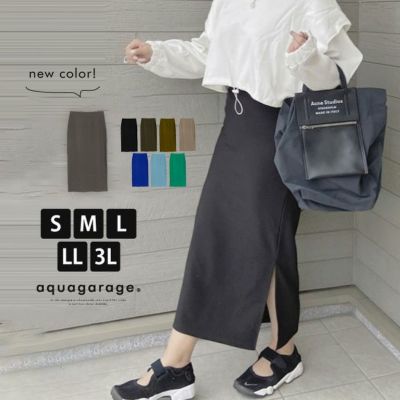 ストレッチタイトスカート レディース 春 夏 S M L LL 3L ロング丈 サイドスリット ≪ゆうメール便配送30・代引不可≫ | アクアガレージ aquagarage