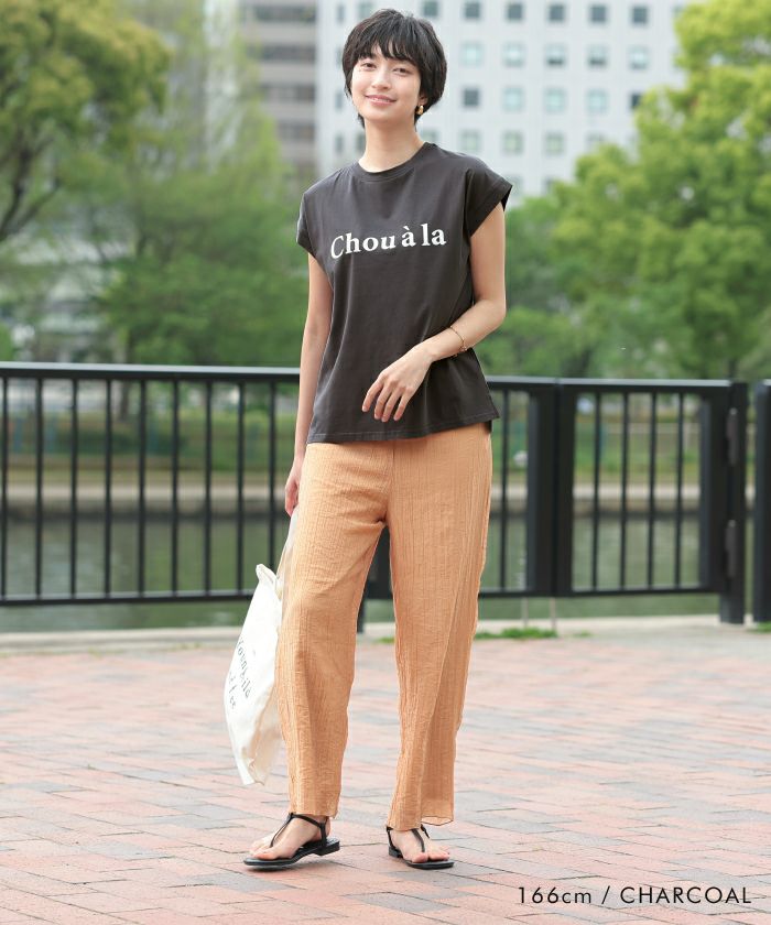 フレンチスリーブロゴTシャツ レディース 春 夏 半袖 ≪ゆうメール便