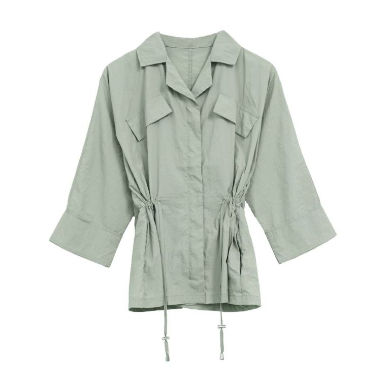カレンテージ CURRENTAGE サファリジャケット カーキ レディース
