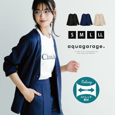セットアップ可】リラクシーノーカラージャケット レディース 春