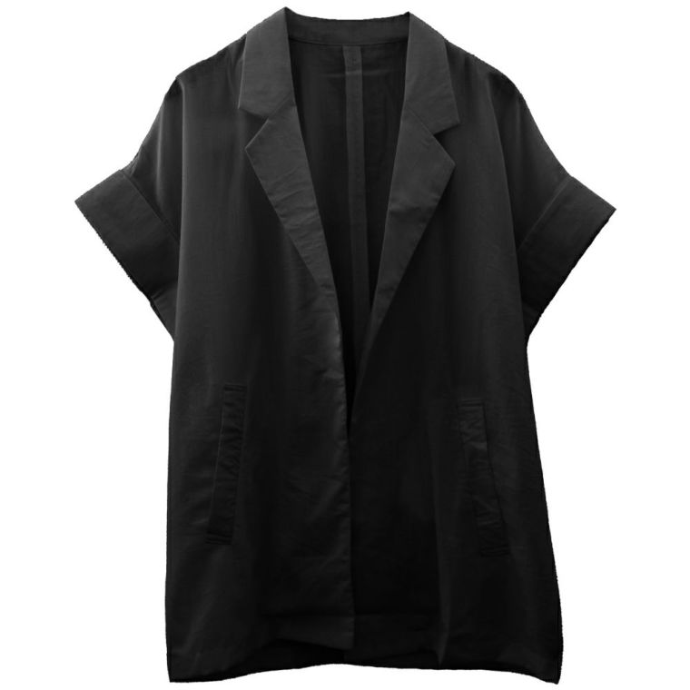 EPoca ブラック半袖ジャケット40 aquagarage公式】半袖シャツジャケット｜夏の羽織りにぴったりな