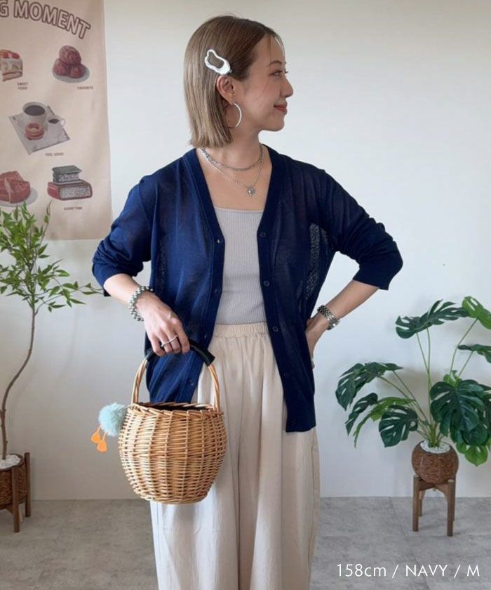 GAP 夏用透け感あり レディースホワイトカーディガン XS オシャレ