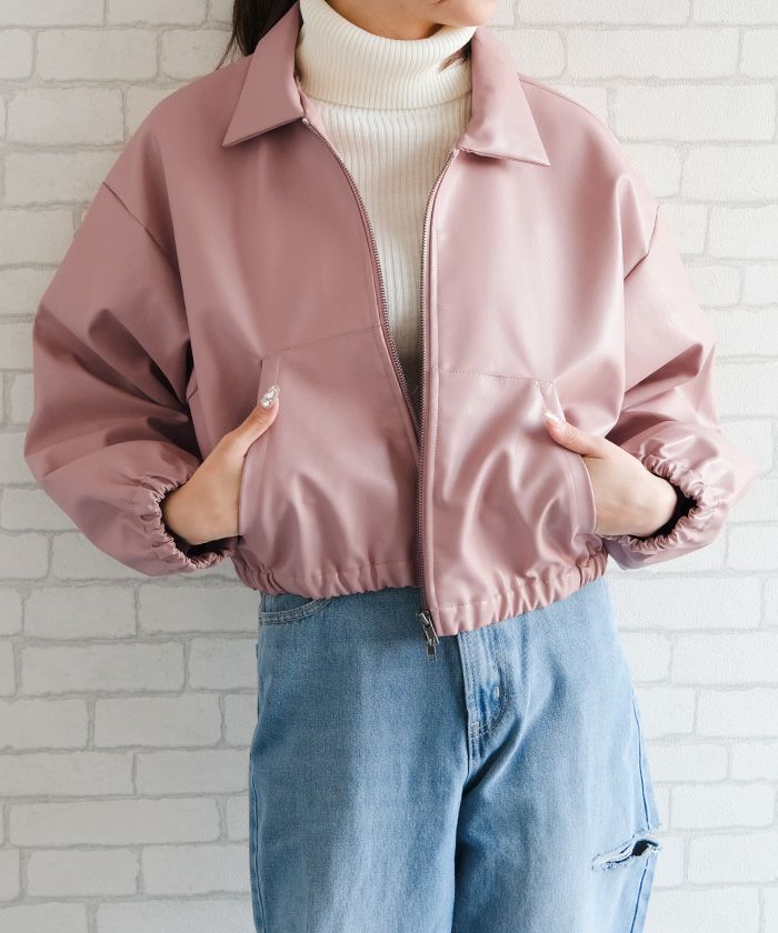 最終値下げ価格】ショート丈フェイクレザージャケット