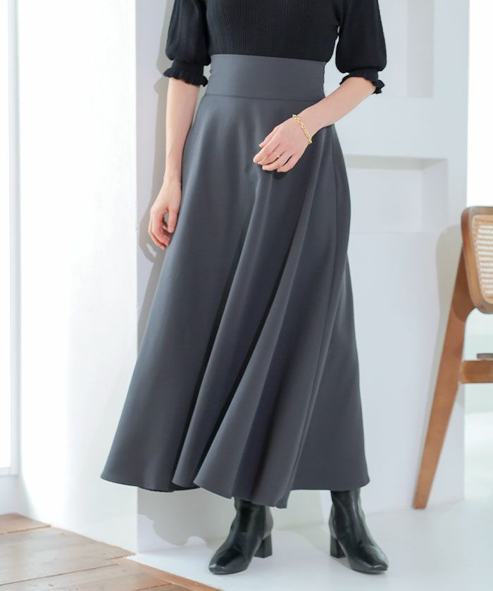 ジョーゼットハイウエストボリュームフレアスカート レディース 春 夏