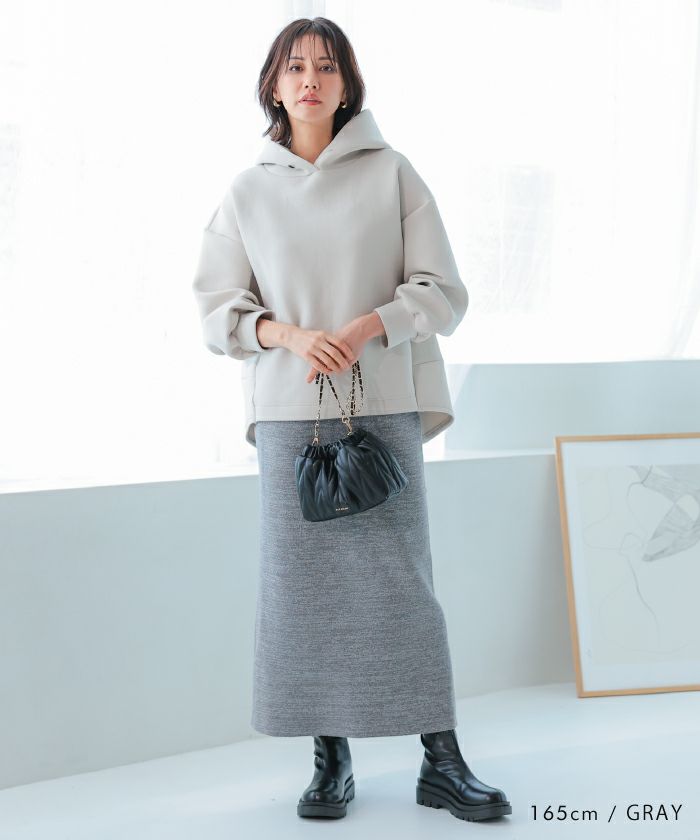 セットアップ可】ミラノリブラメニットロングスカート 秋 冬 M