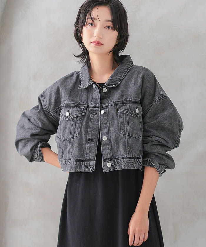 ショート丈デニムジャケット 春 秋 冬 M | アクアガレージ