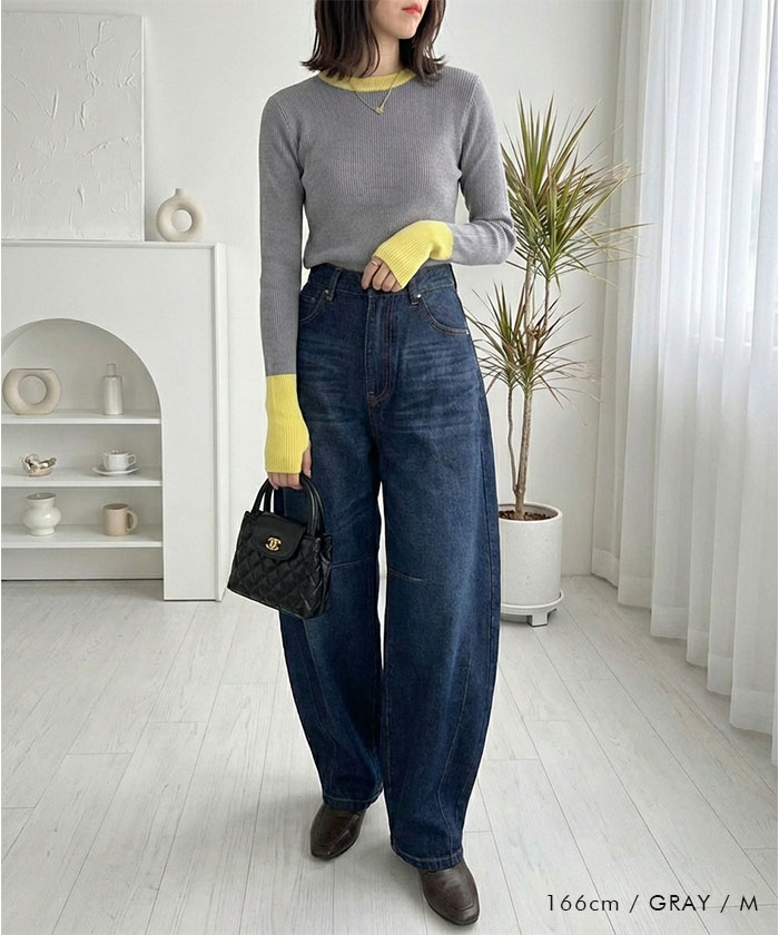 アニーカ 完売品 Bicolor Rib Knit/バイカラー リブ ニット WEB限定