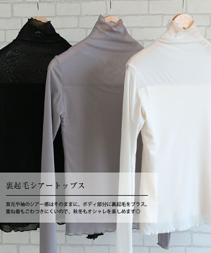 裏起毛シアートップス 秋 冬 M L レディース ≪ゆうメール便配送