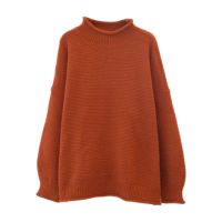 鹿の子編みハイネックニット