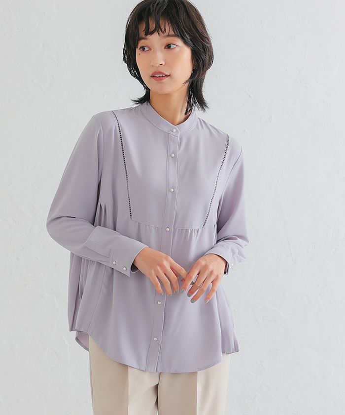 サイドプリーツブラウス