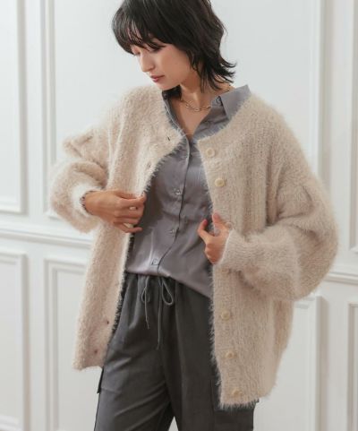 ルネ♡バイカラーカーディガン バイカラーカーディガン レディース 春 秋 冬 長袖 M L | アクア