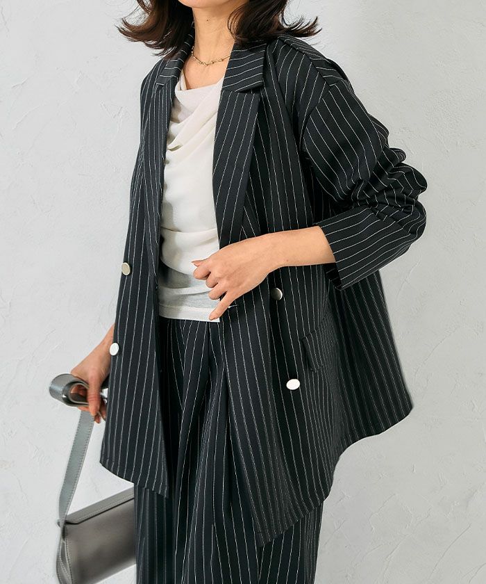 ストライプテーラードジャケット